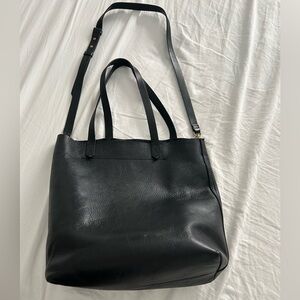 Madewell Transport Tote Bag Medium Black Leather